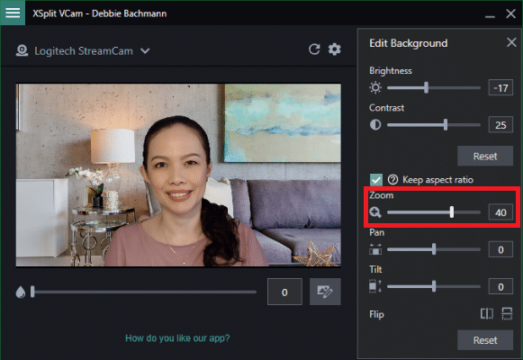 XSplit VCam Background Adjustment Tools XSplit