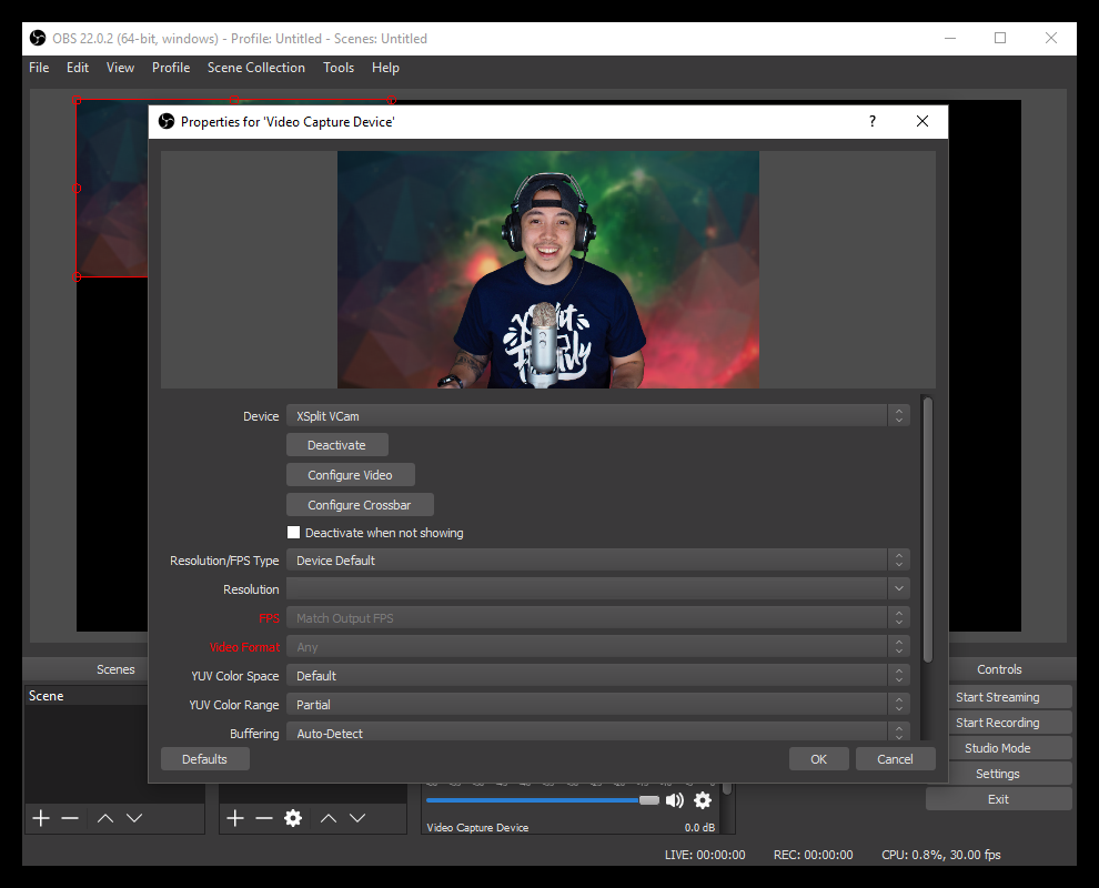 Use VCam in OBS